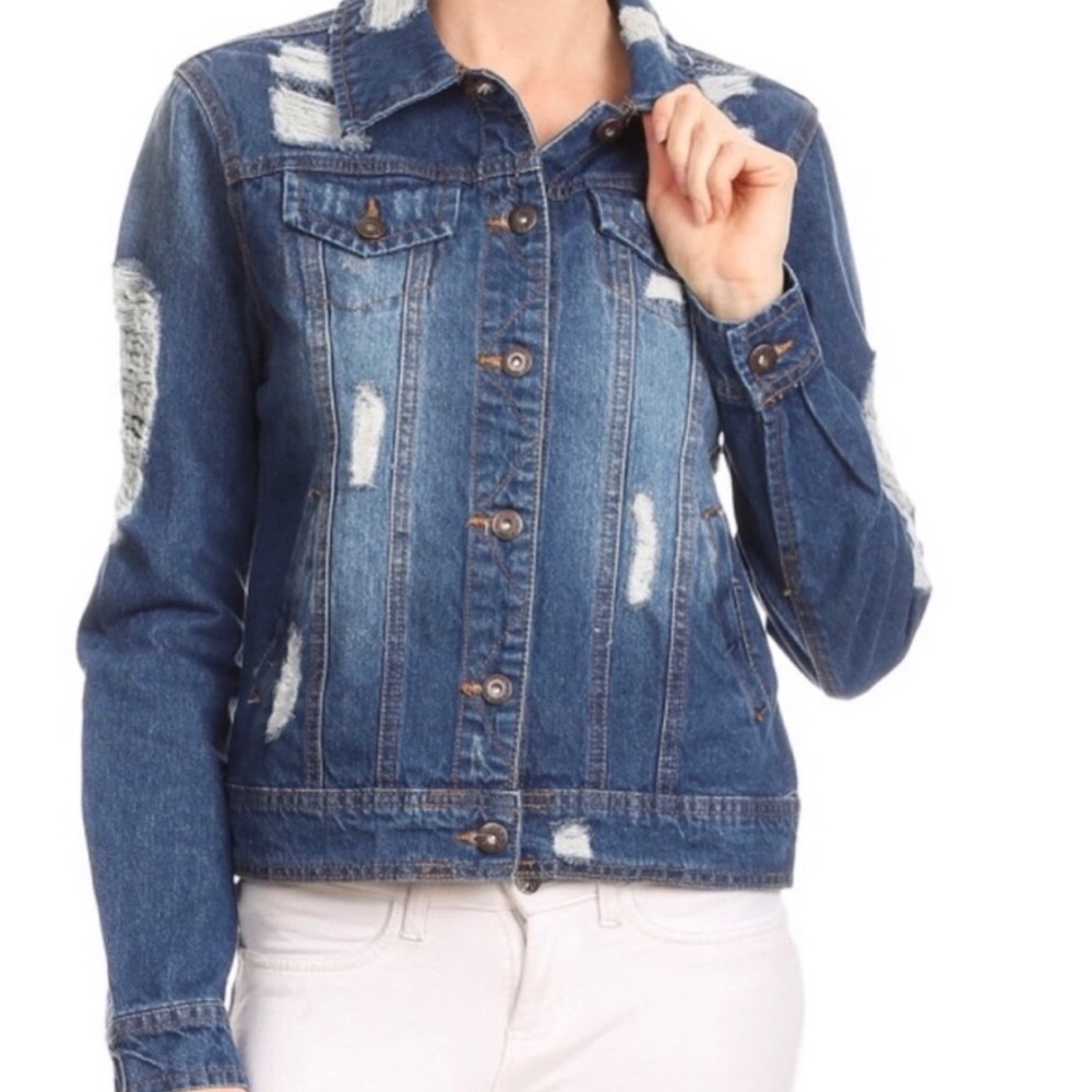 New Distressed Denim Jacket